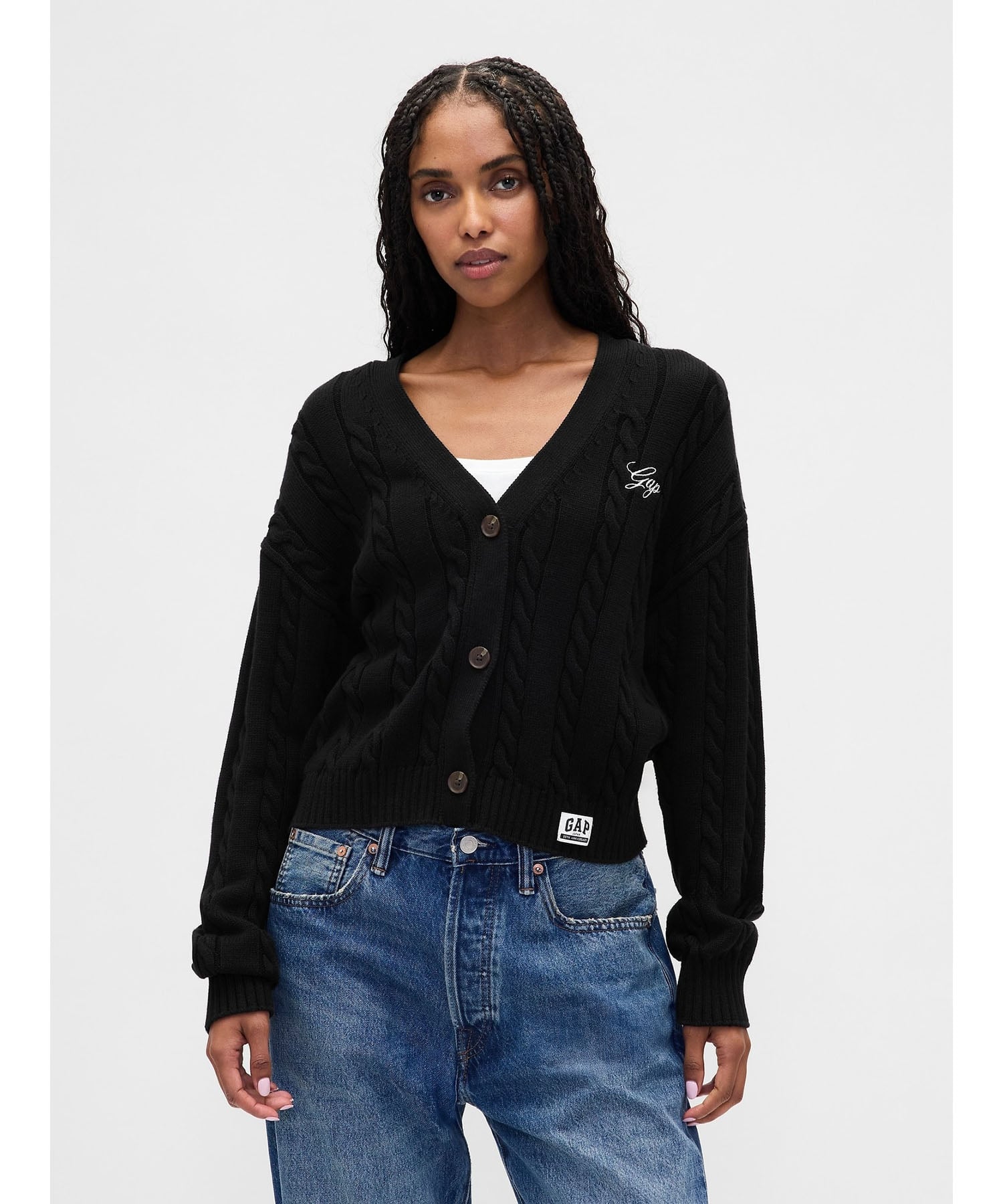 楽天市場】ケーブルニット カーディガン（カラーブラック