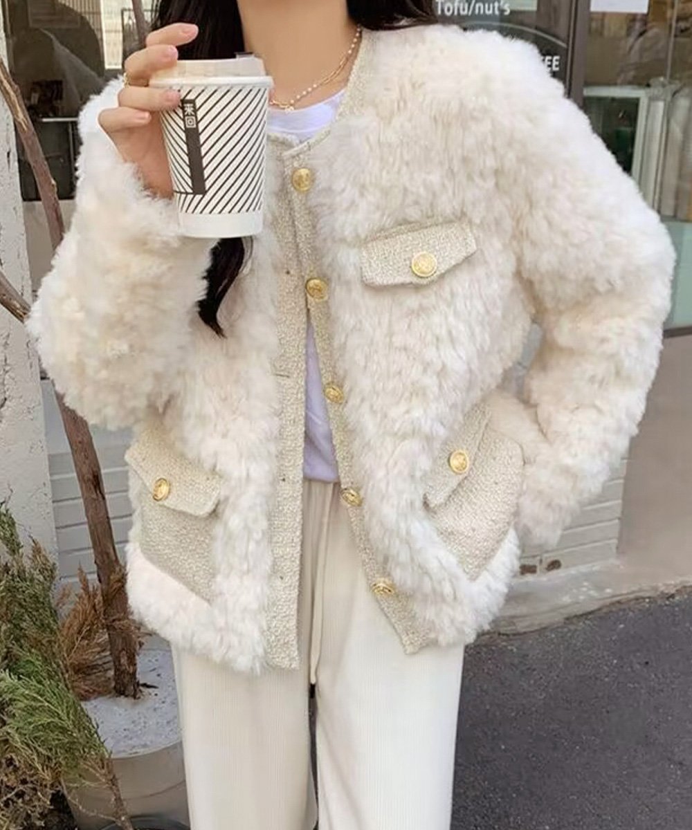 楽天市場】ファージャケット（カラーホワイト）（コート・ジャケット