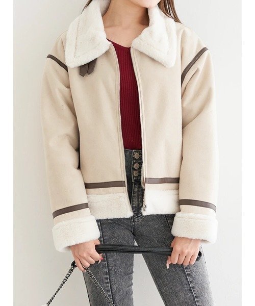 楽天市場】ムートン ジャケット（カラーグレー）（レディース