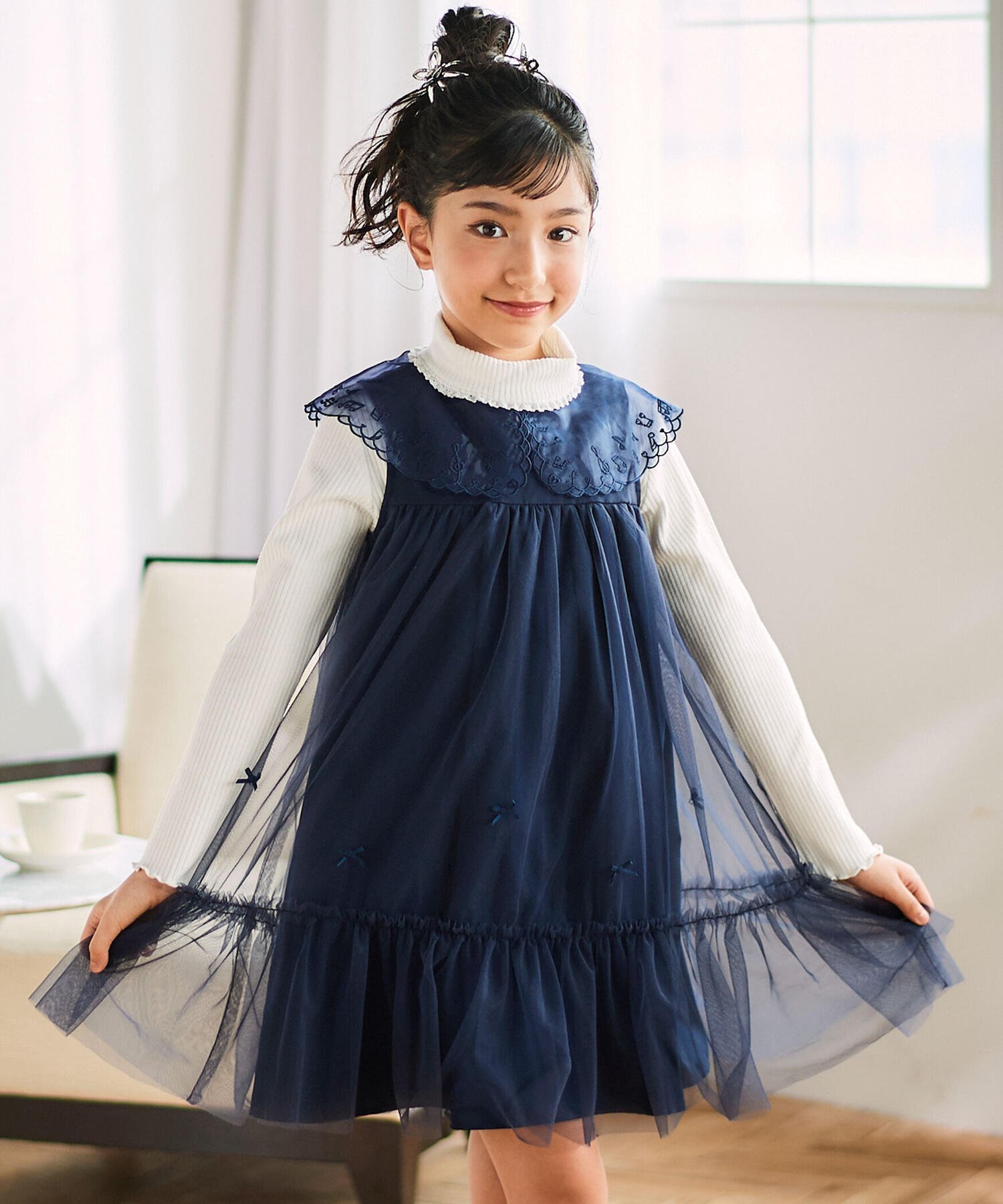 楽天市場】ネイビー ワンピース（キッズ・ベビーのサイズ（cm）80