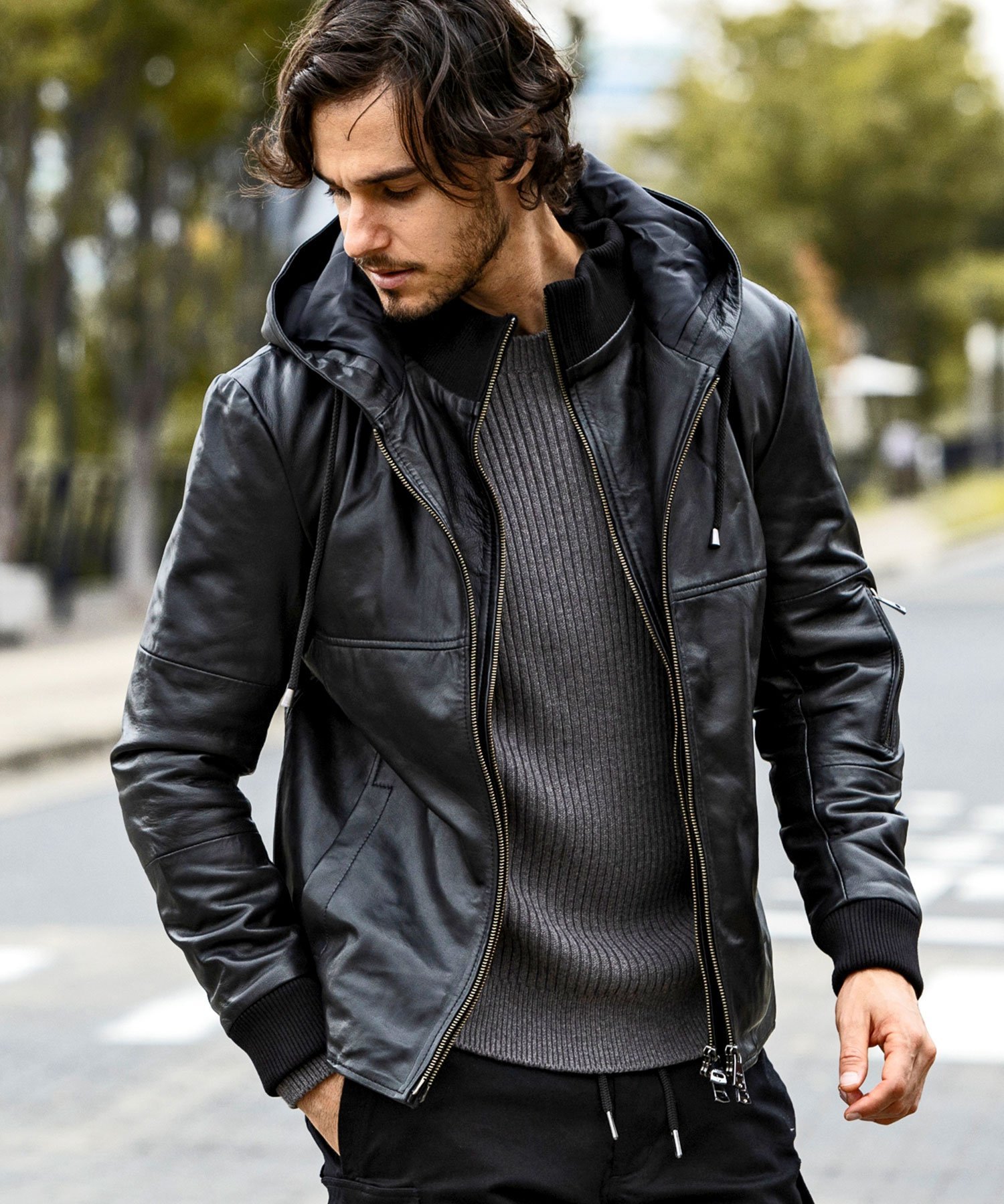 楽天市場】akm contemporary レザーブルゾンの通販