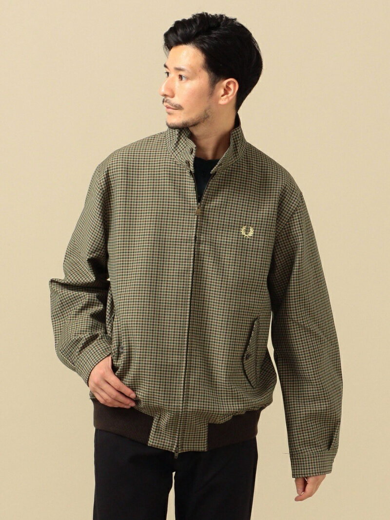 シップスがフレッド・ペリーに別注したチェック柄ウール地のハリントン