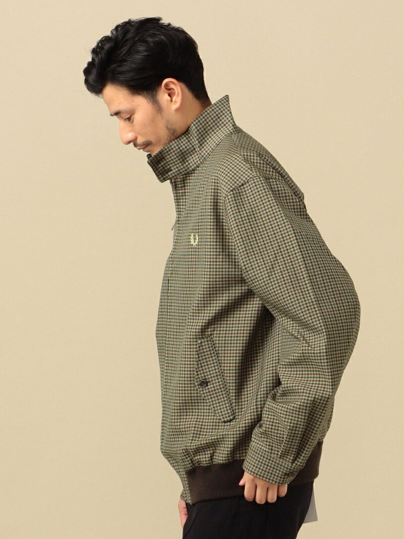 シップスがフレッド・ペリーに別注したチェック柄ウール地のハリントン