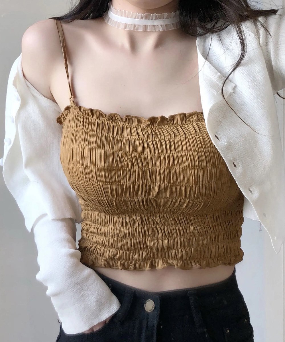 楽天市場】チューブトップ ブラウンの通販