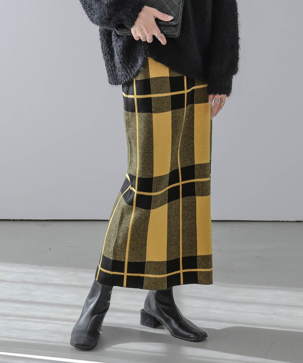 楽天市場】チェック スカート ロング（カラーイエロー）（レディース