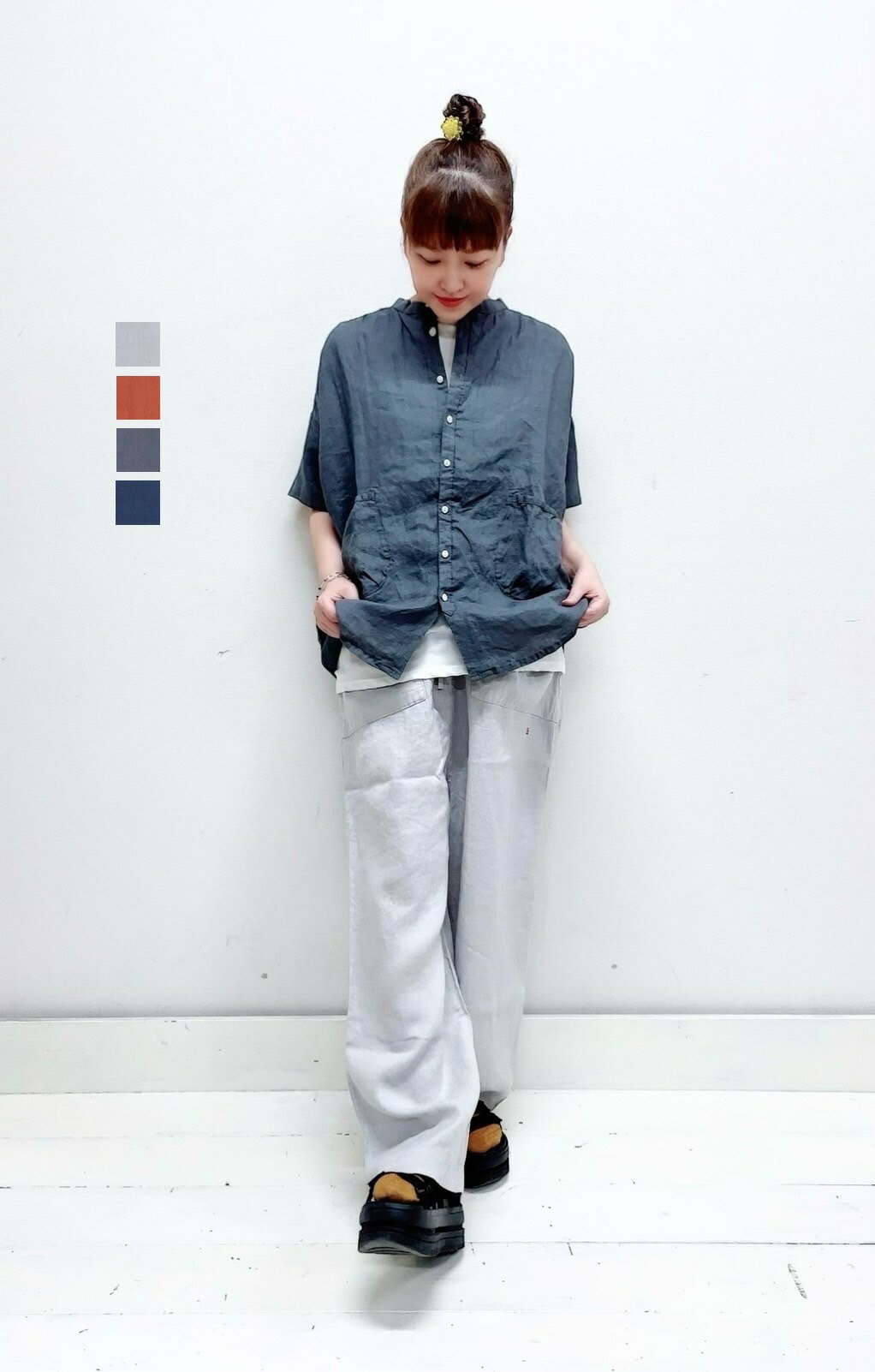 楽天市場】快晴堂（素材（生地・毛糸）麻・リネン）（シャツ・ブラウス