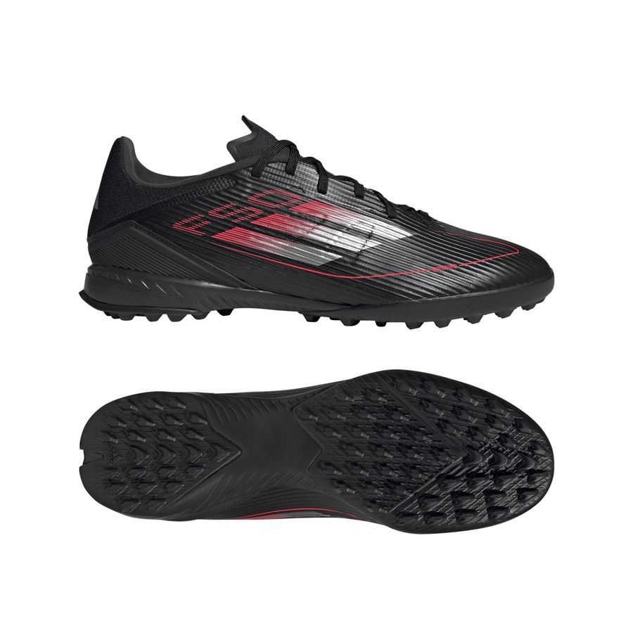 adidas F50 League TF Stealth Victory - Core Black/Iron Metal/Lucid Red