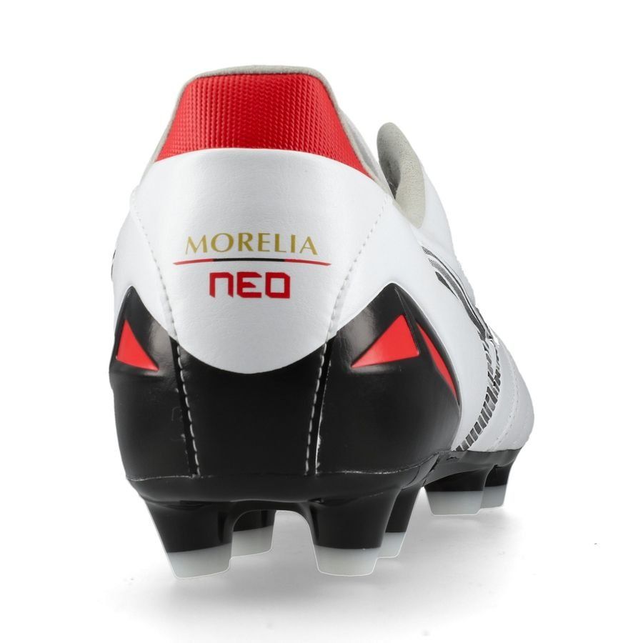 Mizuno Morelia Neo IV Pro FG - White/Black/Chinese Red