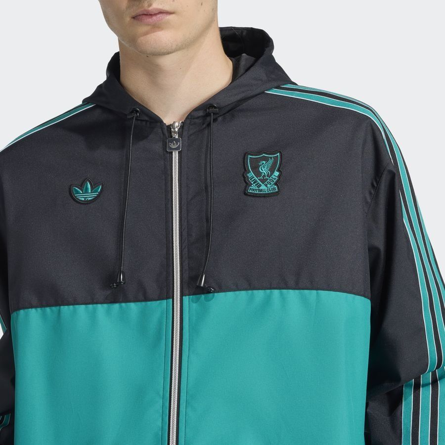 Liverpool Winter Jacket Parka Terrace Icons - Black/Sea Green