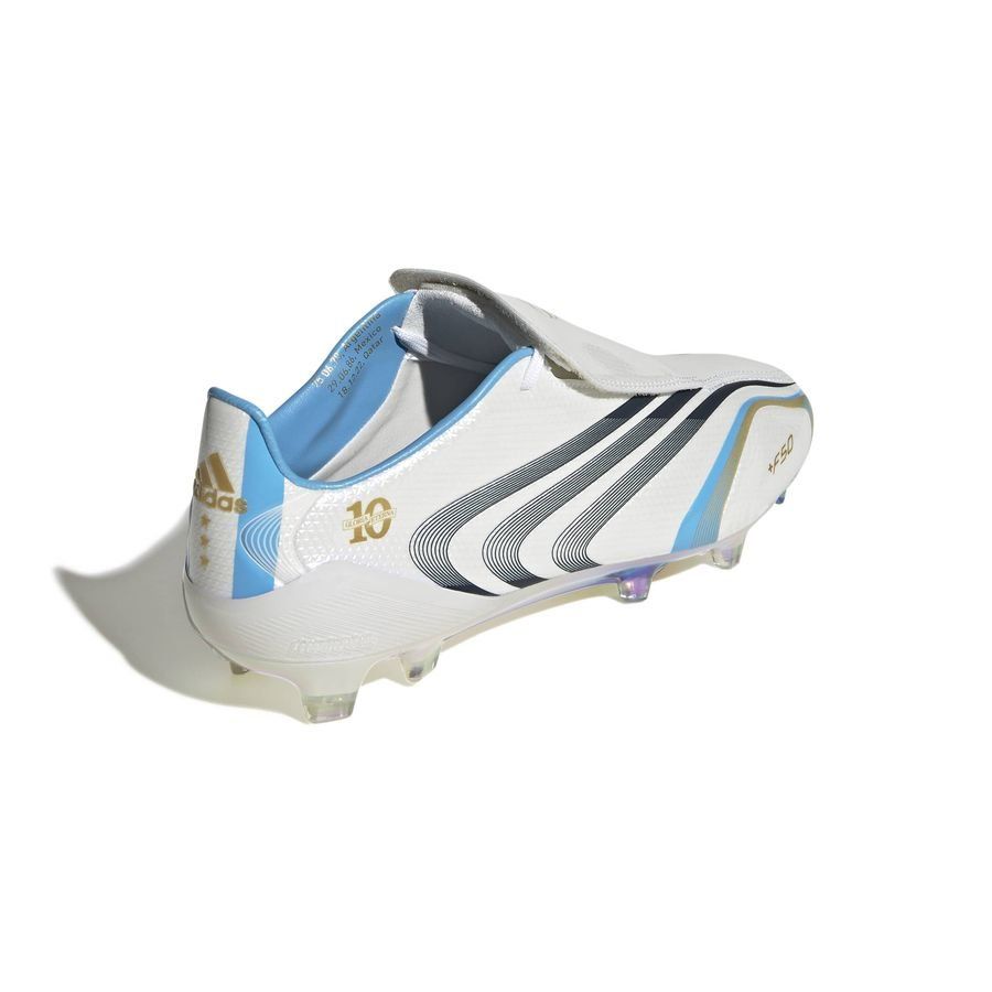 adidas F50 Messi Elite Tunit FG - Core White/Night Navy/Gold
