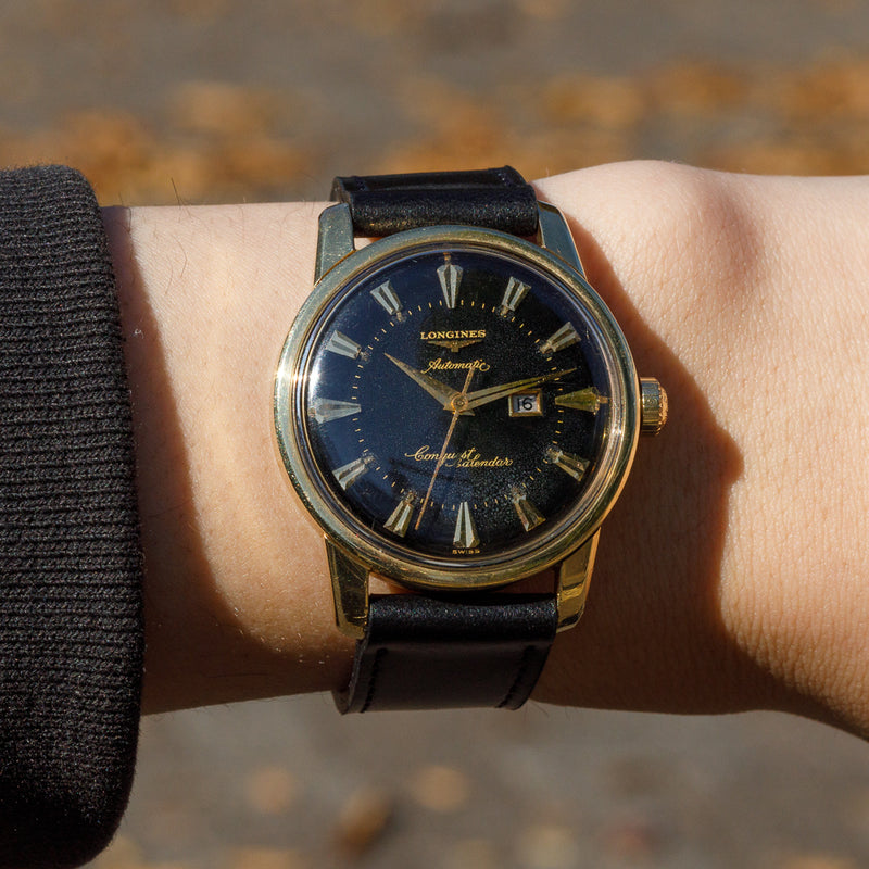 LONGINES Conquest Ref.9007 Black Gilt Dial – TIMEANAGRAM