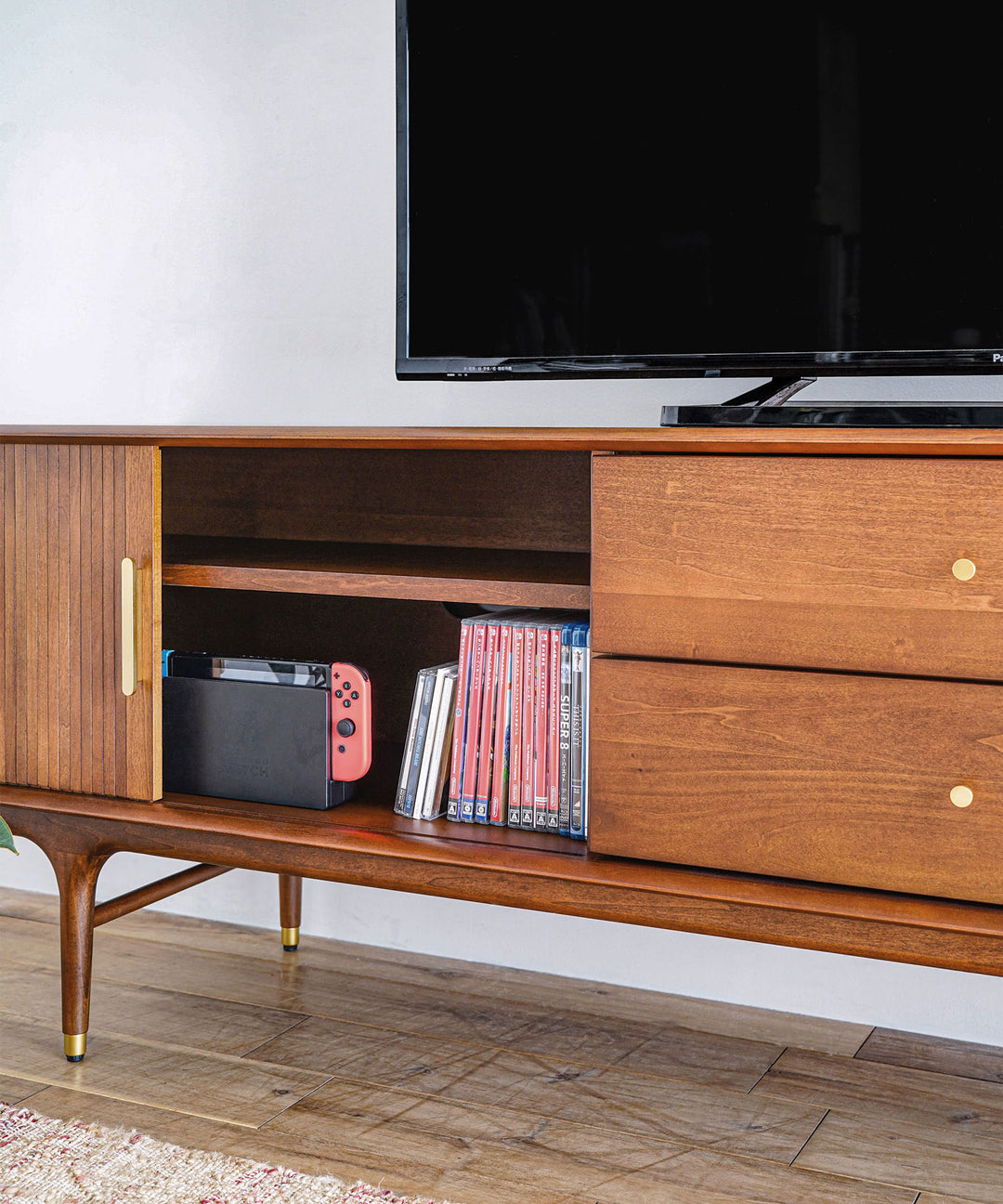 JULIE テレビボード ダークブラウン 幅200cm - 北欧ヴィンテージ