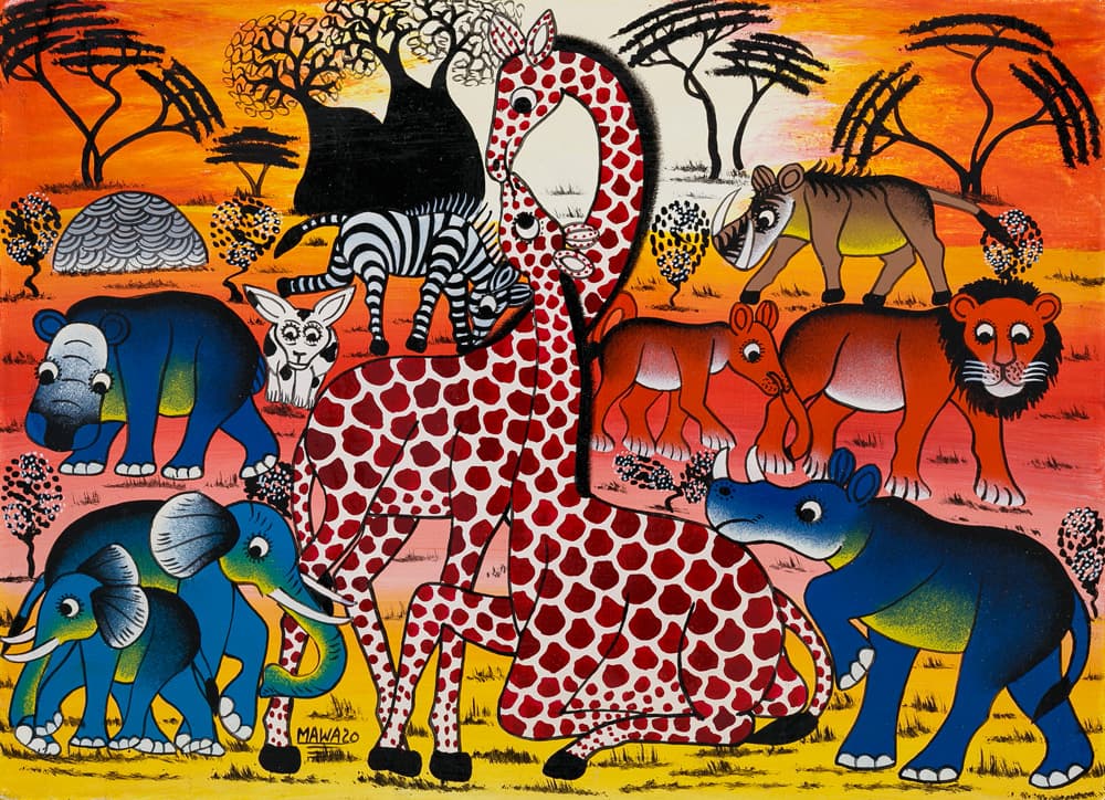 動物たち/バオバブの木 - ティンガティンガオンラインショップ