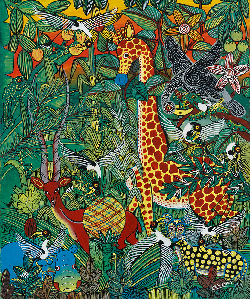 シマウマの親子/鳥 - ティンガティンガオンラインショップ