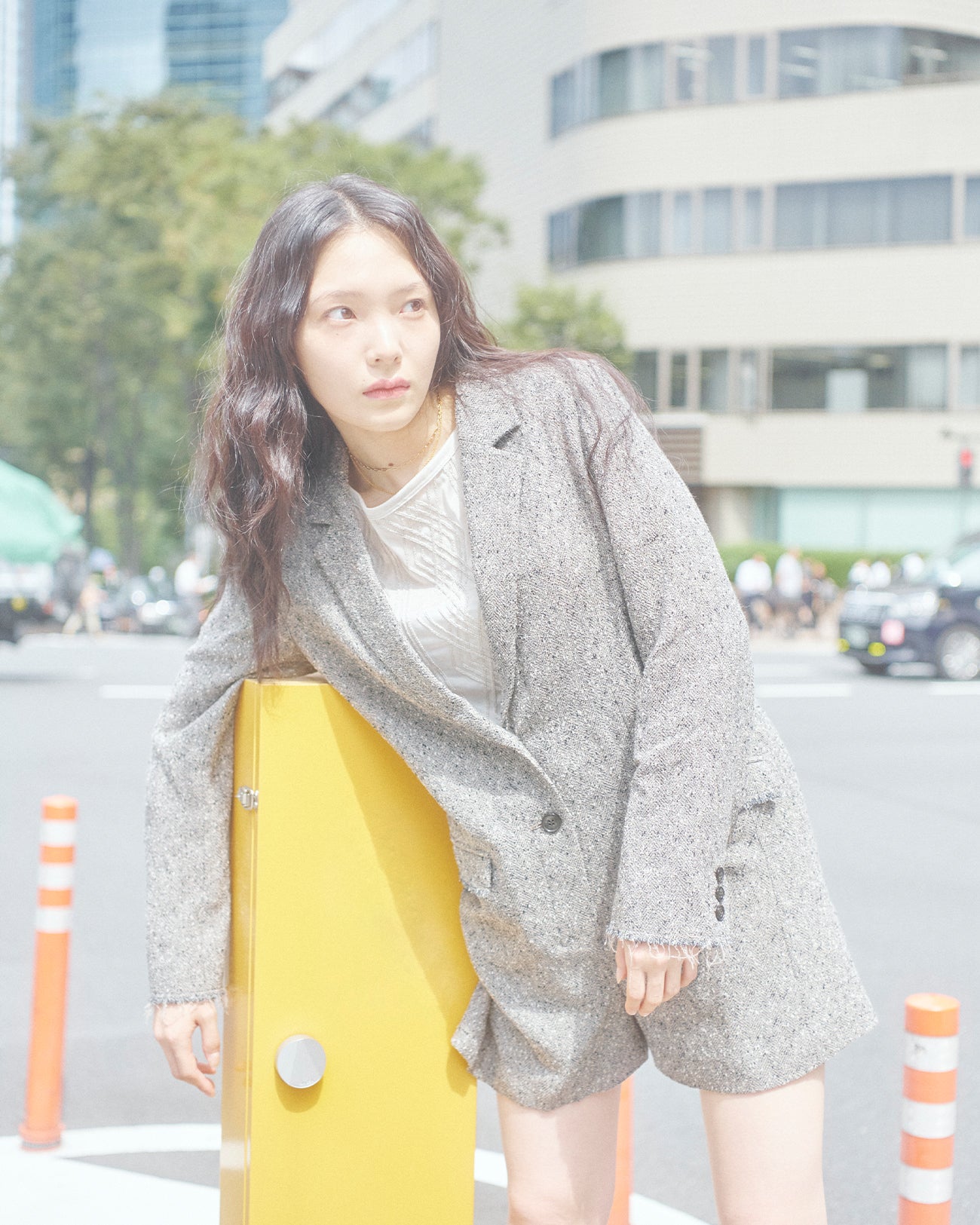 ネップヘリンボーンテーラードジャンプスーツ – tiit tokyo