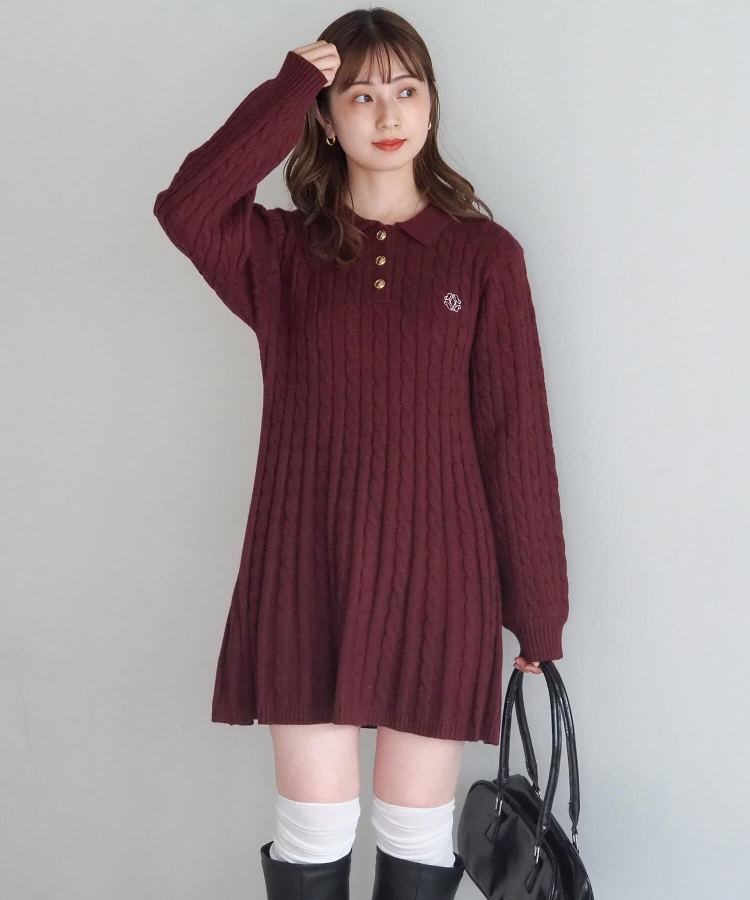 tiptop+pocket ティップトッププラスポケット / ケーブルニットポロ