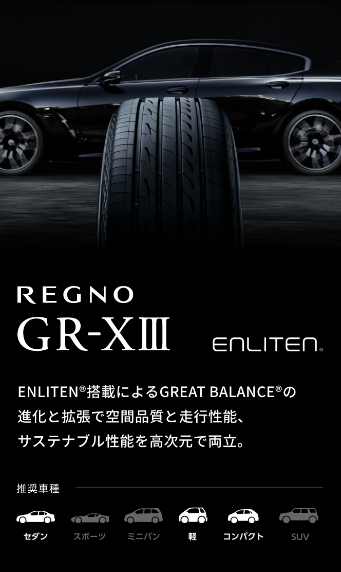 GR-XIII 製品特徴：空間品質と走行性能、サステナビリティ性能を高次元