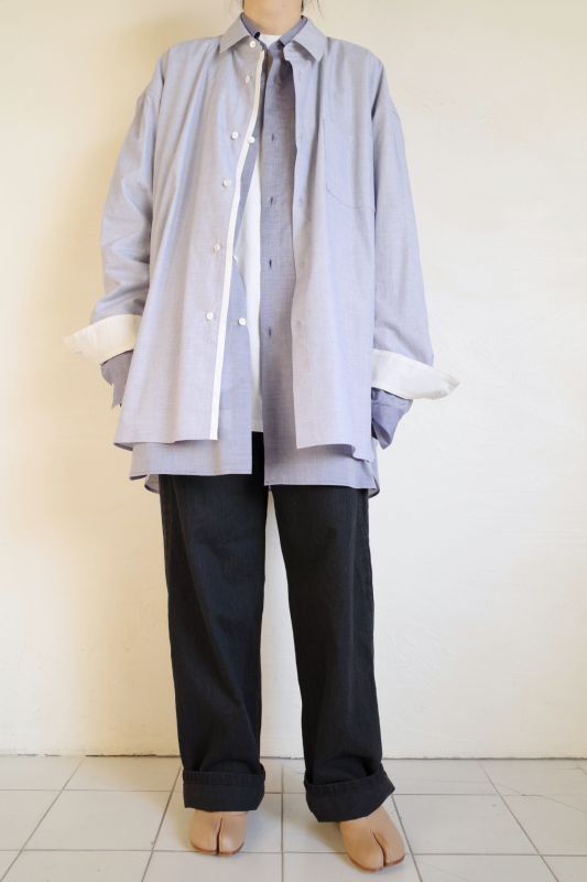 stein OVERSIZED LAYERED SHIRT・GREY BLUE×BLUE - tity