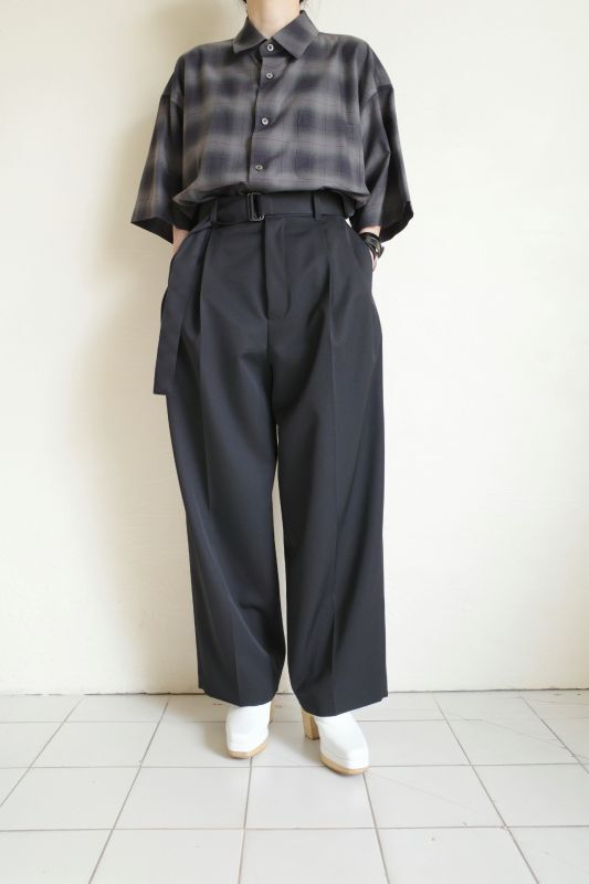 stein OVERSIZED SS SHIRT・OMBRE CHECK DARK NAVY - tity