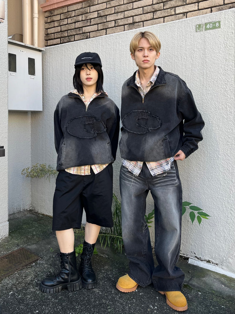 10日以内お届け】 ウォッシュドブラックバギーデニム L2011