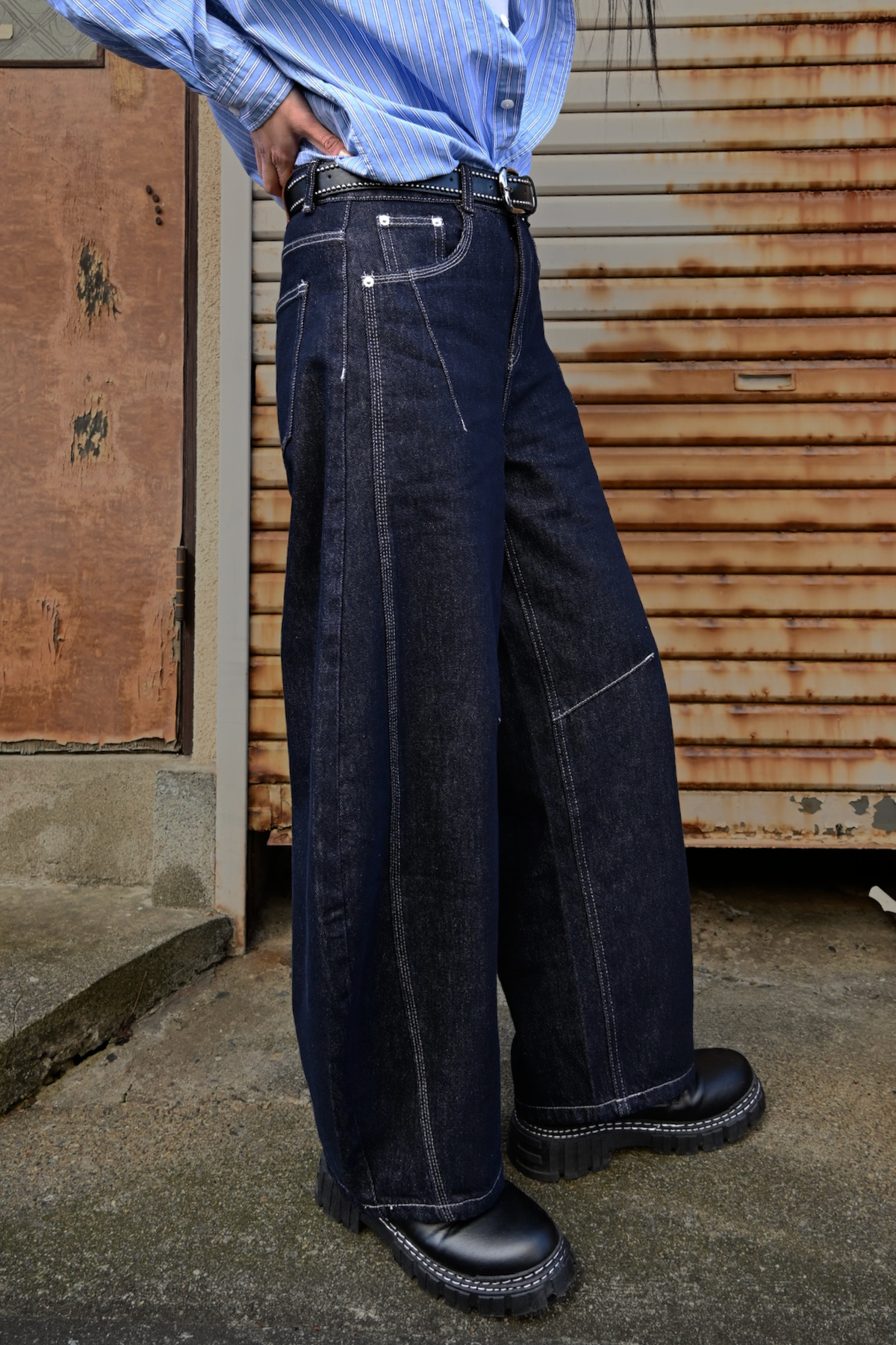 10日以内お届け】ステッチバルーンインディゴデニム L2083