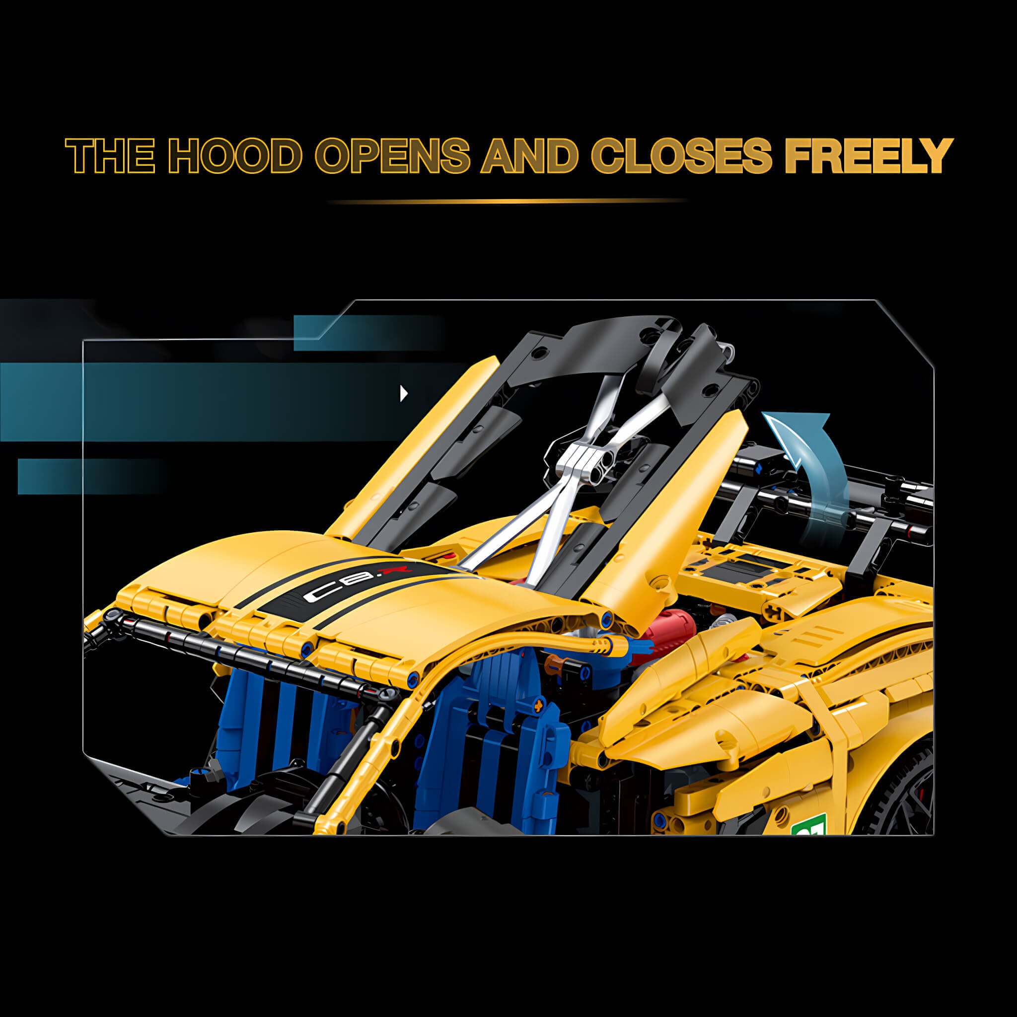 Tongshengju Technic Kervtte C8 (3788PCS) Sports Car Building