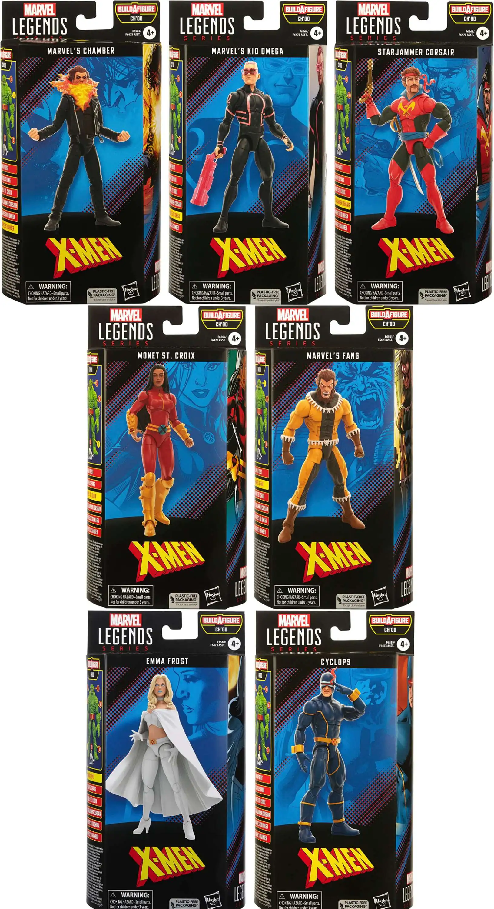 Marvel X-Men Marvel Legends Chod Series Set of 7 Action Figures