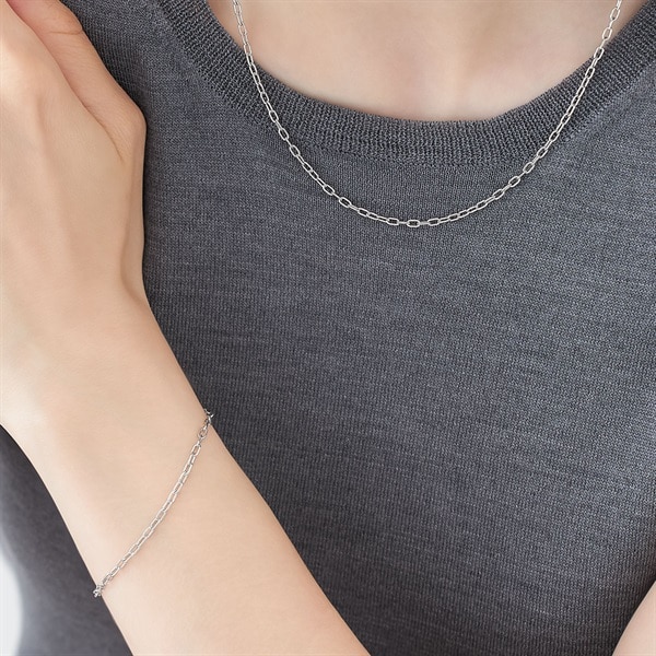 シルバー ネックレス＆ブレスレット 2点セット | 112534780902