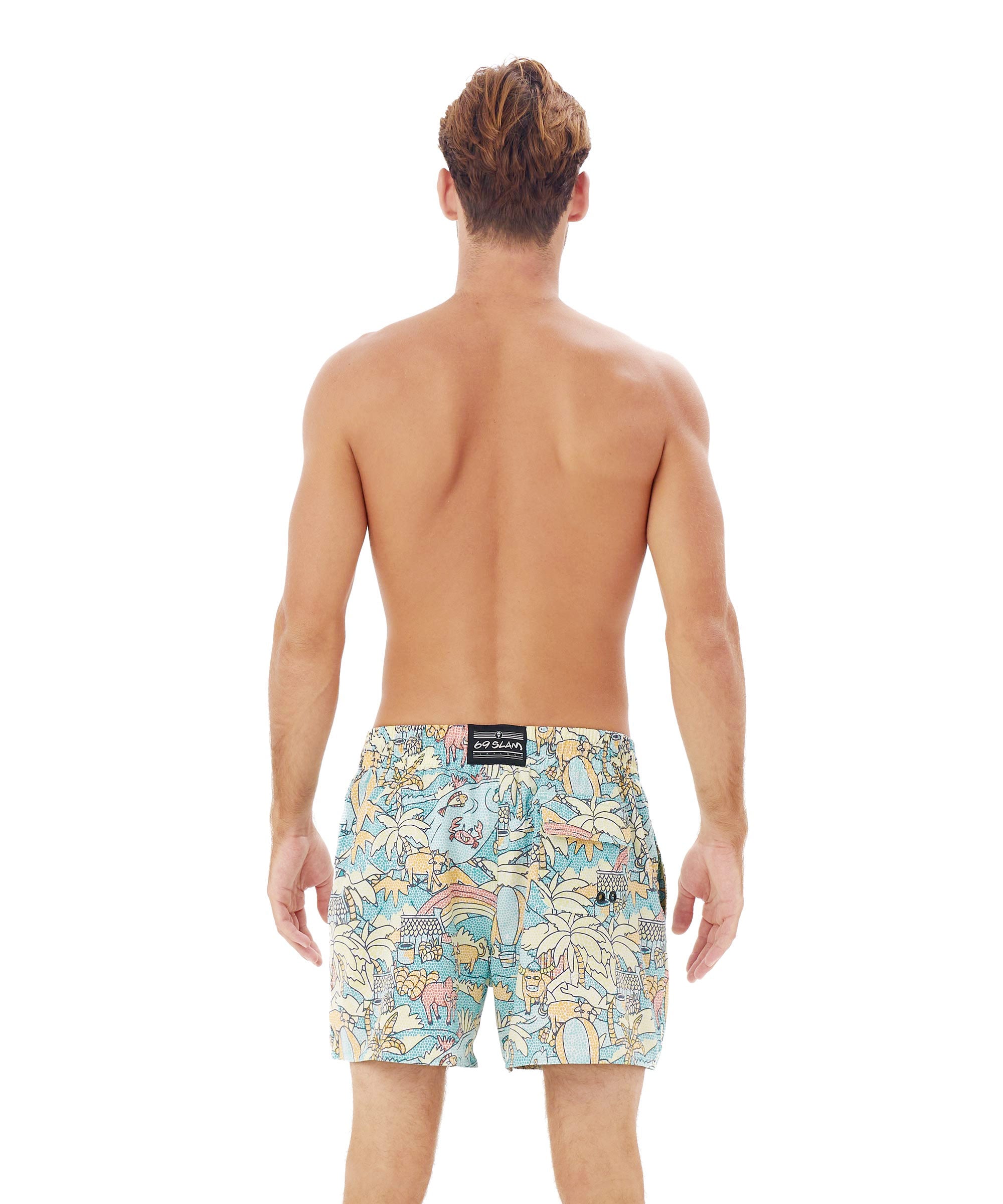 メンズ サーフパンツ ショート丈 ストレッチタイプ】SSBMOF-PM 柄