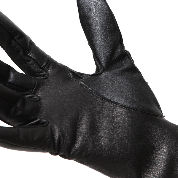 東京ヒマワリ / 佐々木手袋 レディース 牛革 三本山革手袋 ブラック