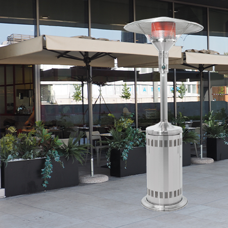 屋外用ガスストーブ「パラソルヒーター」LPガス10㎏/20㎏用｜【公式