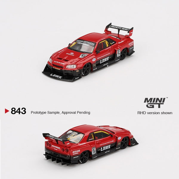 MINI GT 1/64 Nissan LB-ER34 Super Silhouette SKYLINE Red/Black