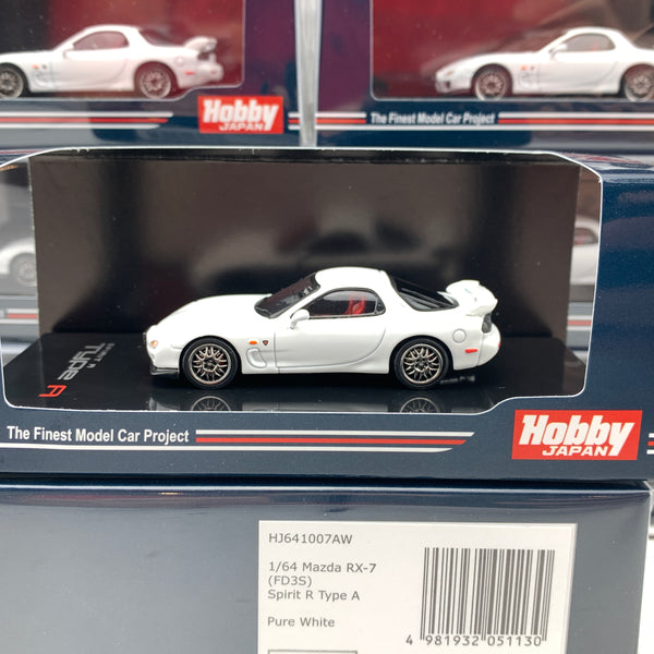HOBBY JAPAN 1/64 Mazda RX7 FD3S Spirit R Type A Pure White