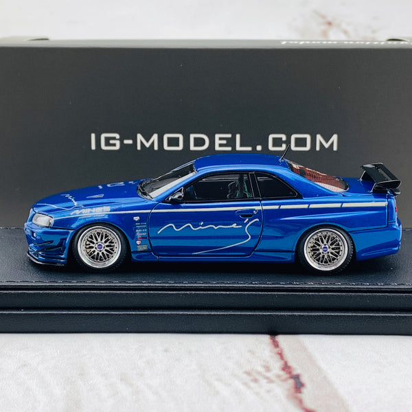 Ignition Model 1/43 Nissan Skyline GTR Mine's R34 Bayside Blue