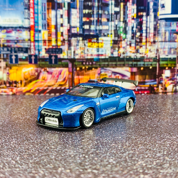 MINI GT 1/64 Pandem Nissan GTR R35 GT Wing Metallic Blue Japan
