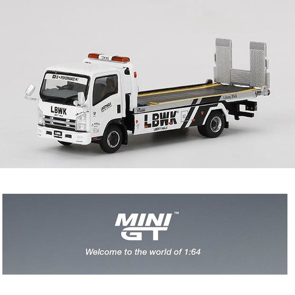 MINI GT 1/64 Isuzu N Series (ELF) Vehicle Transporter LBWK White