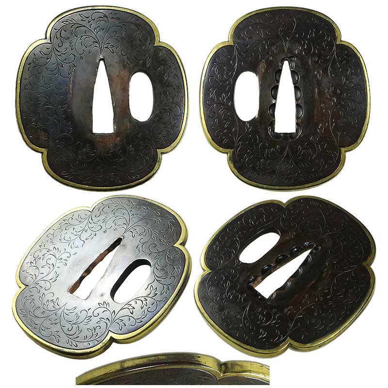 日本刀の鐔・鍔｜赤銅磨地蔓草文鐔｜日本刀専門店・東京【十拳】