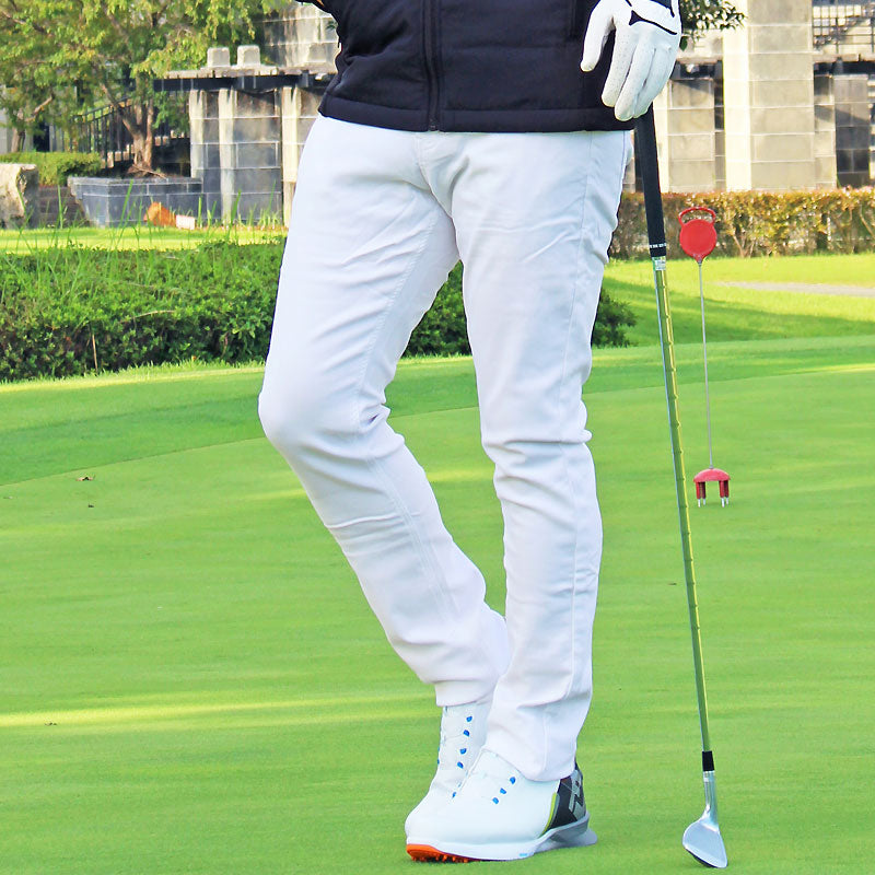 ゴルフパンツ メンズ ゴルフウェア 裏起毛 暖か チノパン スキニー