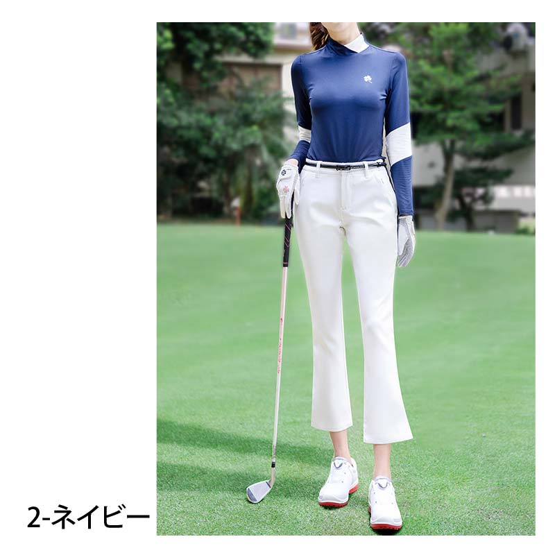 ゴルフウェア レディース ゴルフ モックネック ポロシャツ ハイネック