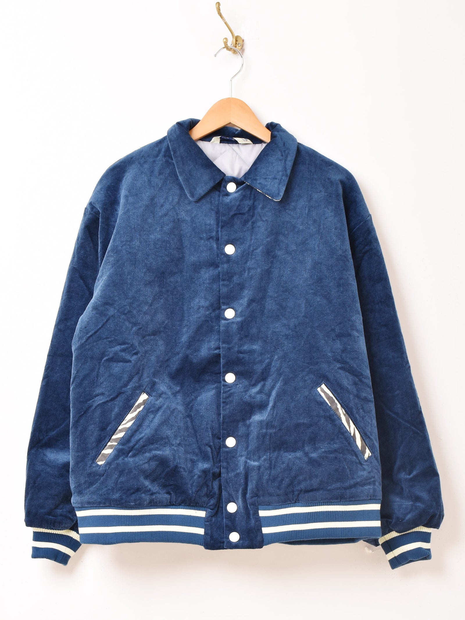 3色展開】Backers ゼブラ コーデュロイ 襟付き スタジアムジャケット