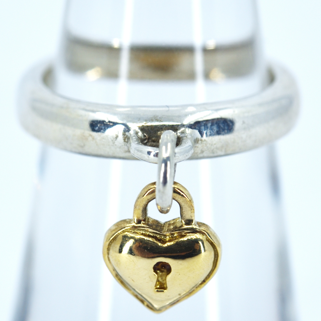 ティファニー Tiffany&Co シルバー925リング 750ハート付き 10号