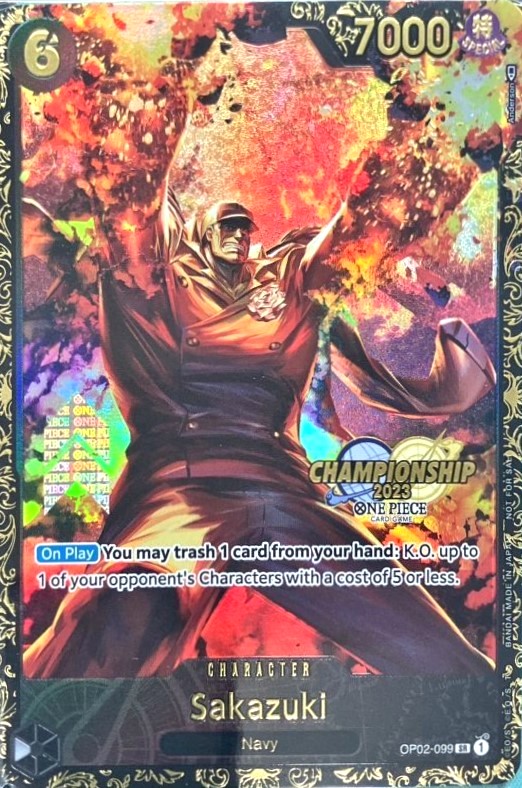 サカズキ 【SR】【パラレル】【プロモ】【チャンピオンシップ】【未