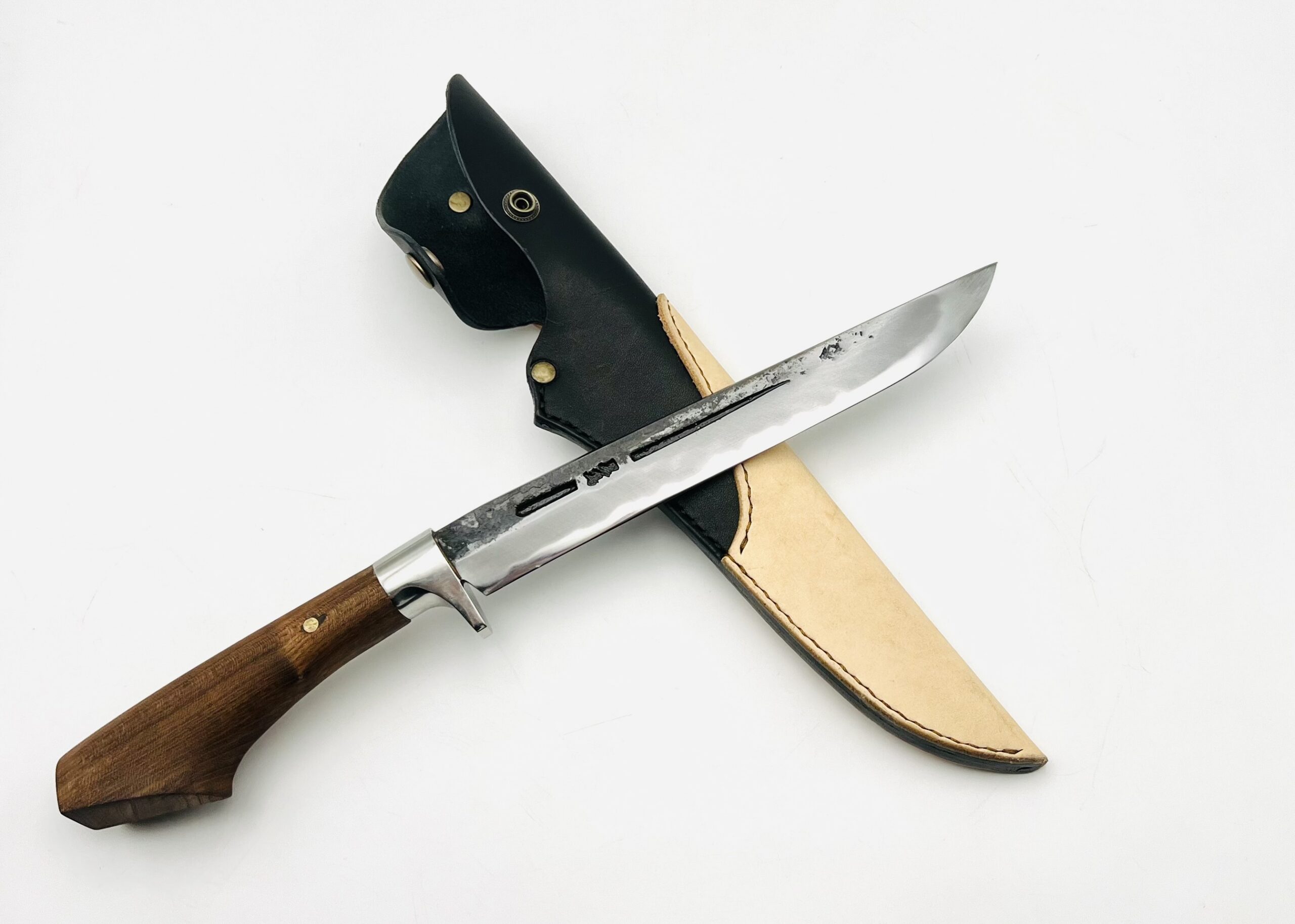 鉄・鋼（青二） 剣鉈 7寸 ツートンシース付② – 土佐打刃物黒鳥