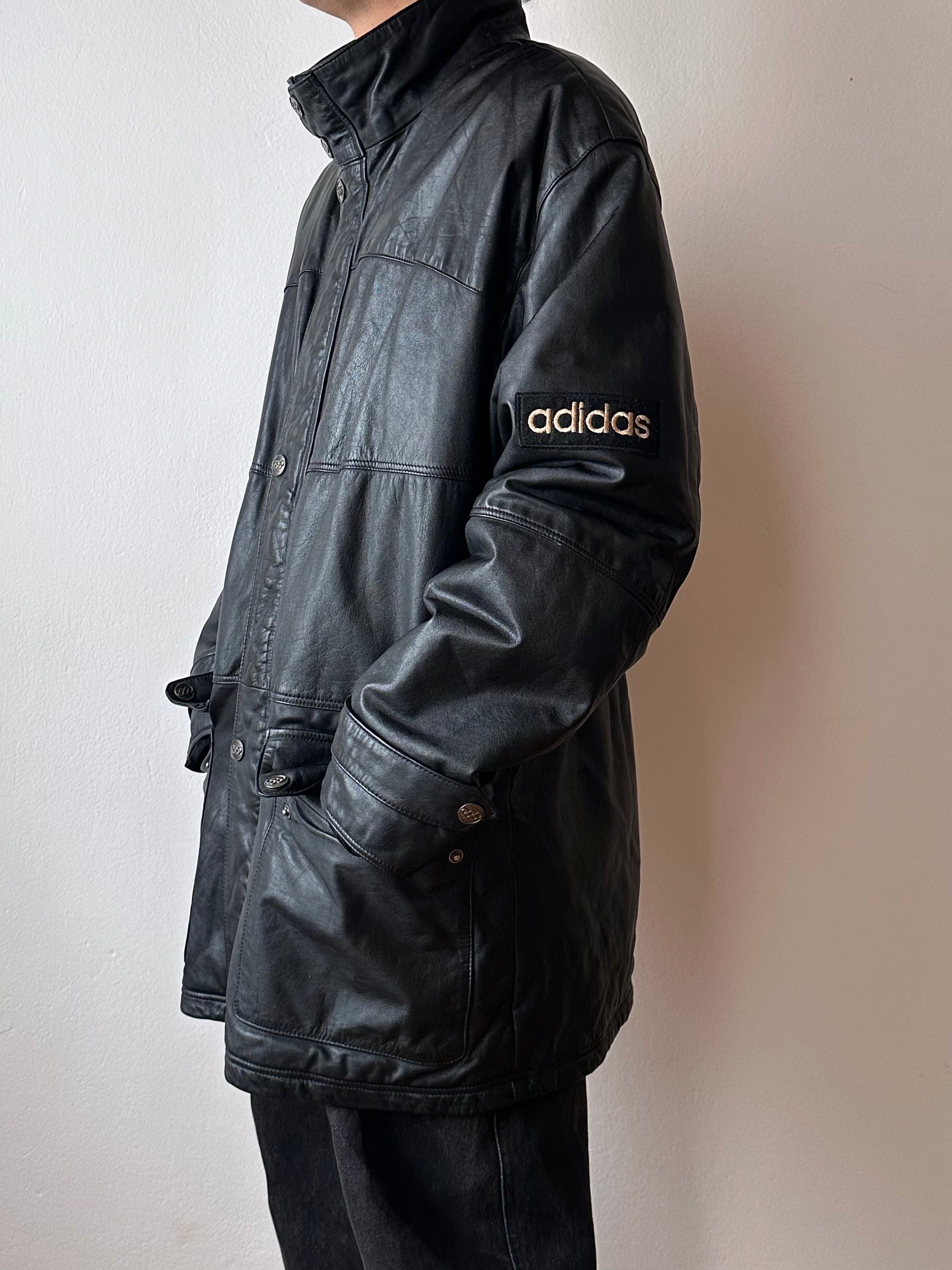 90s Adidas Olympic centennial collection Leather coat – TOTO