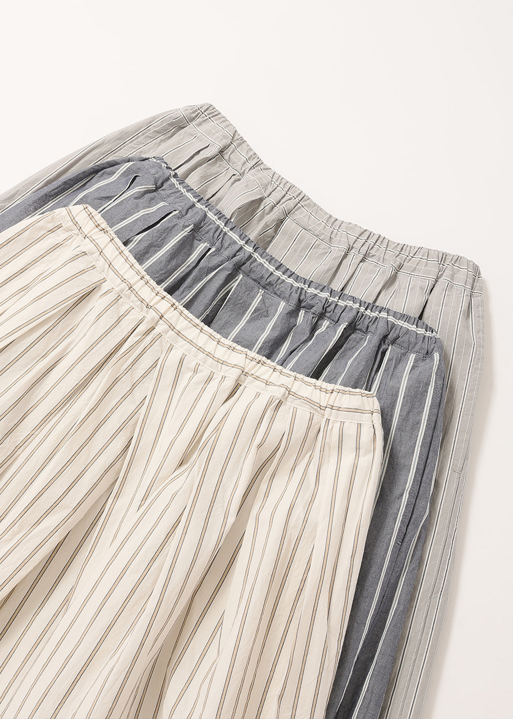 オーガニック ストライプ タックスカート│to touch