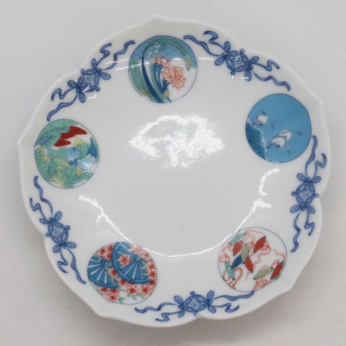 鍋島丸紋桔梗渕小皿