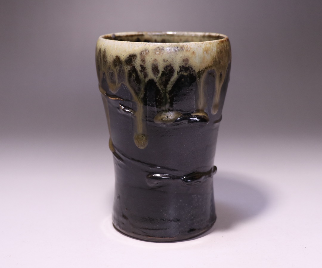 馬場隆志 作 「黒備前ビアマグ」 ～備前焼専門卸小売店 川口陶楽苑～