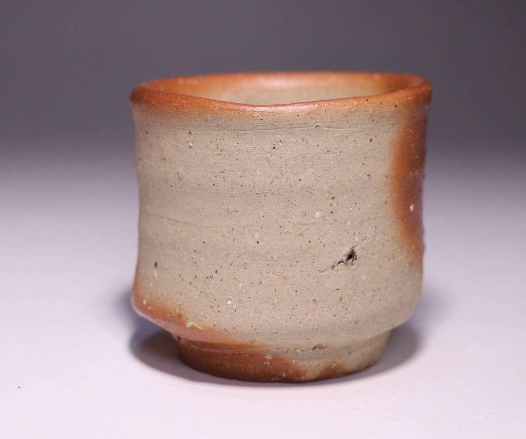 金重 愫 作 「緋襷ぐい呑」 ～備前焼専門卸小売店 川口陶楽苑～