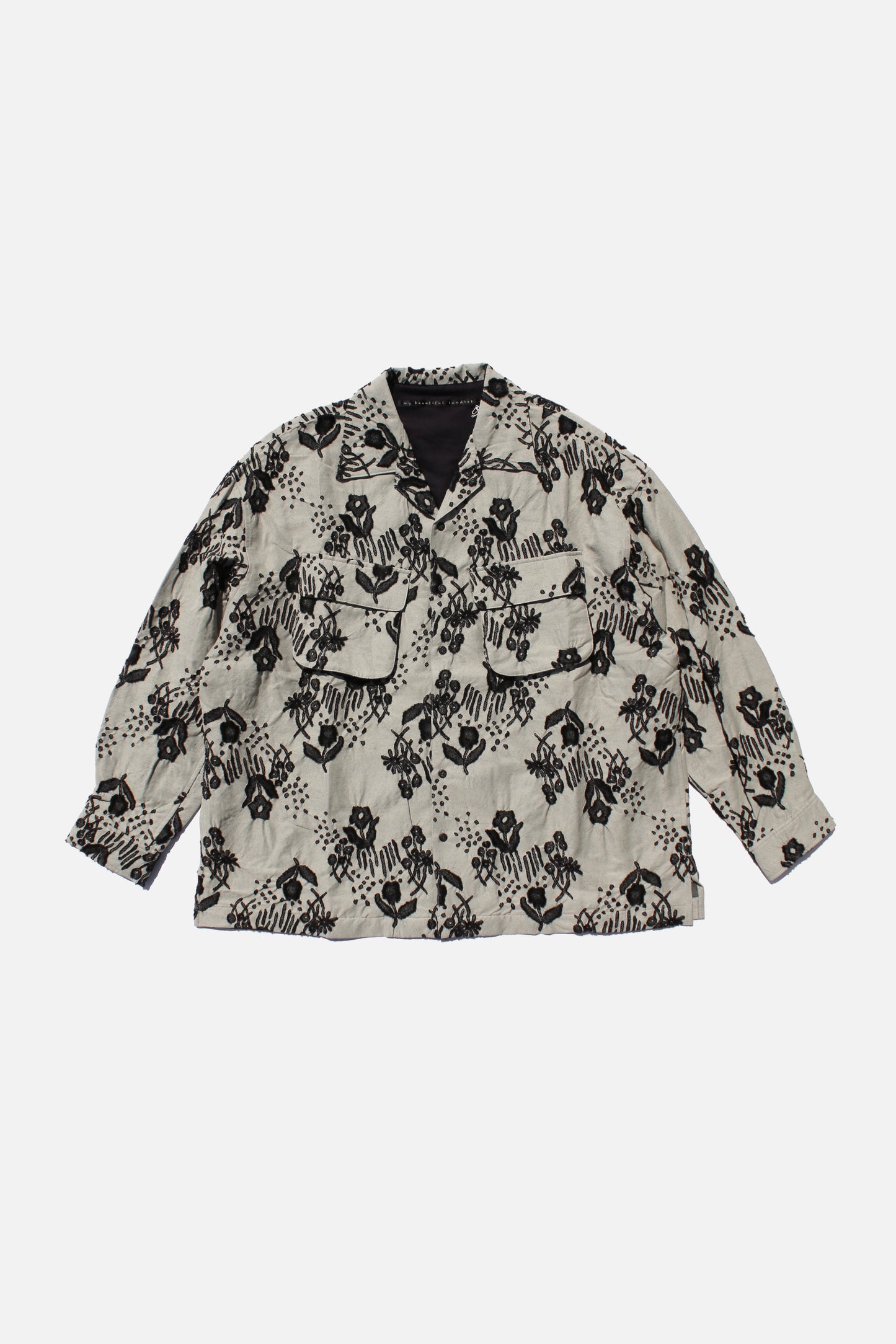 MY BEAUTIFUL LANDLET ORIGINAL FLOWER JACQUARD SHIRT - BEIGE – TOYASIDO
