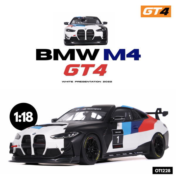 OTTOMOBILE] 1:18 BMW M4 GT4 White Presentation 2022 [OT1228]